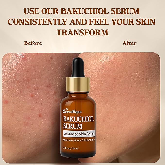 Bakuchiol Serum for Face - Retinol Alternative for Sensitive Skin - Contains Aloe, Centella, Spirulina - Bakuchiol Serum - Plumping, Anti Aging - Pore Minimizer - 1 Fl Oz - 2 Pack