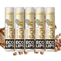 Eco Lips GOLD Organic Lip Balm with Baobab Oil – 6-Pack | USDA Organic, Moisturizing Lip Care for Dry, Chapped Lips | 100% Plastic-Free Packaging | Made in USA