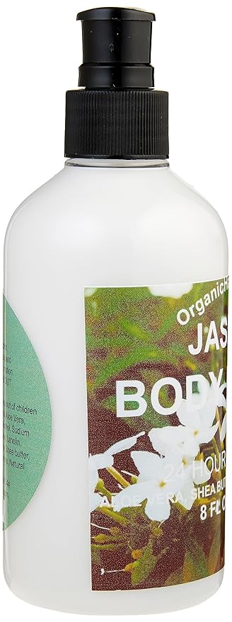 Organic Hair Solution-Body Lotion with Soothing Aloe Vera and Vitamin E- Dry Skin, Non-Greasy-Shea Butter, Almond oil- For both Males & Females- Natural Fragrance-Vegan (Jasmine Scent)
