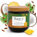 Saavy Naturals Body Scrub - Scented Sugar Coconut Exfoliator, Natural Body Scrub & Vegan Exfoliating with Vitamin E, Gentle for Sensitive Skin – Made in USA – Tropical Coconut (1 Pack) - 12 oz