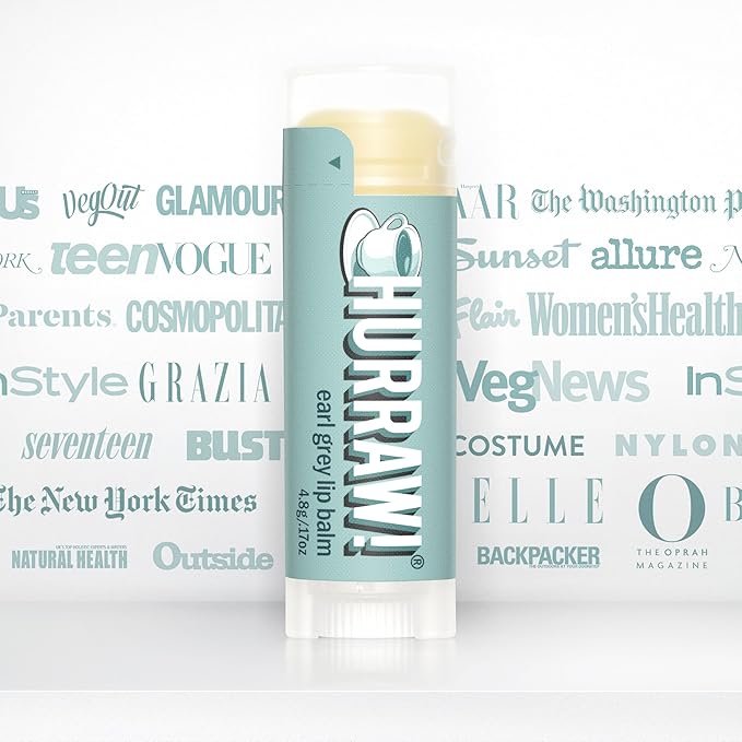 Hurraw! Earl Grey Lip Balm: Organic, Certified Vegan, Cruelty and Gluten Free. Non-GMO, 100% Natural Ingredients. Bee, Shea, Soy and Palm Free. Made in USA