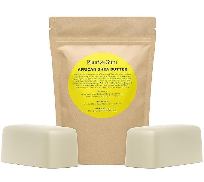 Raw African Shea Butter 2 lbs. Bar 100% Pure Natural Unrefined IVORY - Imported From Ghana - Ideal Moisturizer For Dry Skin, Body, Face And Hair Growth. Great For DIY Soap and Lip Balm Making.
