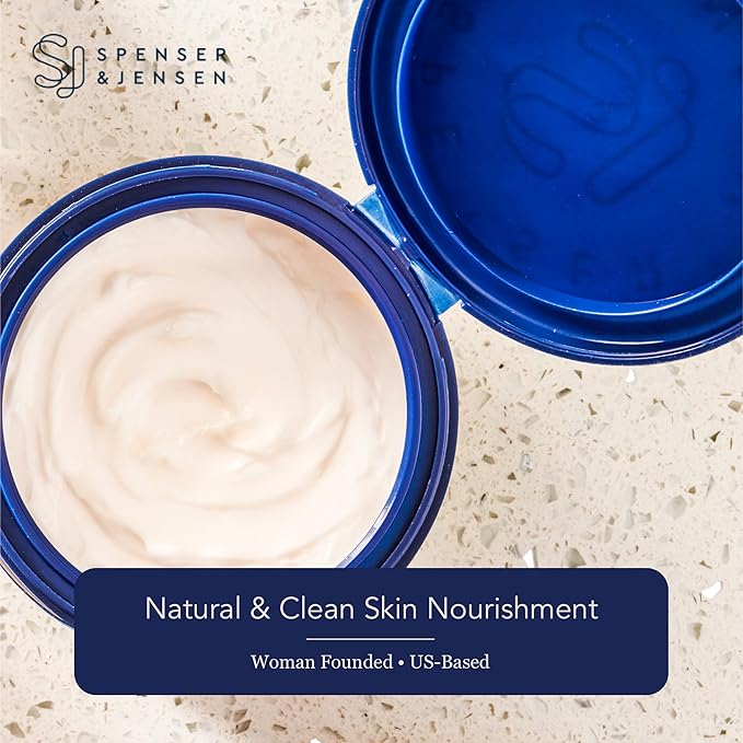 Spenser & Jensen Hydrating Lavender & Chamomile Body Butter - Gentle On All Skin Types - Moisturizing Body Lotion for Women & Men - Paraben Free - 8 Oz (Pack of 1)