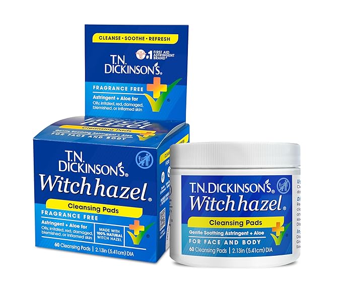 T.N. Dickinson's Witch Hazel Cleansing Pads, 60 Count (Pack of 2)