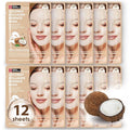 Innerest Original Derma Beauty Collagen Face Masks Skincare - 12 PK Ultra Moisturizing Coconut Face Mask Skin Care Sheet Masks Set for Beauty & Personal Care Korean Face Mask