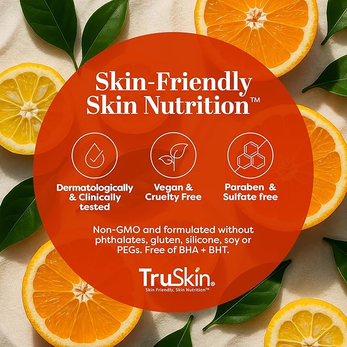 TruSkin Vitamin C Face Scrub & Face Exfoliator - Brightening Facial Scrub with Bora Bora White Sand & Yuzu Lemon - Smooths Texture and Reveals Softer-Looking Skin, 4 fl oz