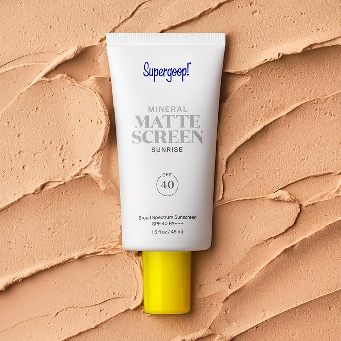 Supergoop! Mineral Mattescreen (SPF 40) - 20 mL - Mineral, Oil-Free Broad Spectrum Sunscreen - Smooths Skin’s Appearance, Minimizes Pores & Controls Shine - Water & Sweat Resistant