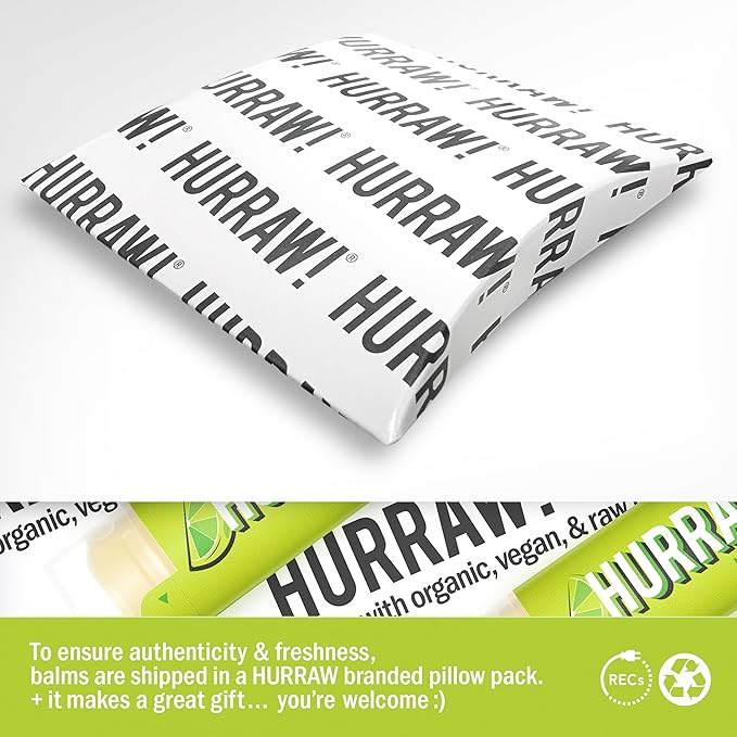 Hurraw! Lime Lip Balm: Organic, Certified Vegan, Cruelty and Gluten Free. Non-GMO, 100% Natural Ingredients. Bee, Shea, Soy and Palm Free. Made in USA