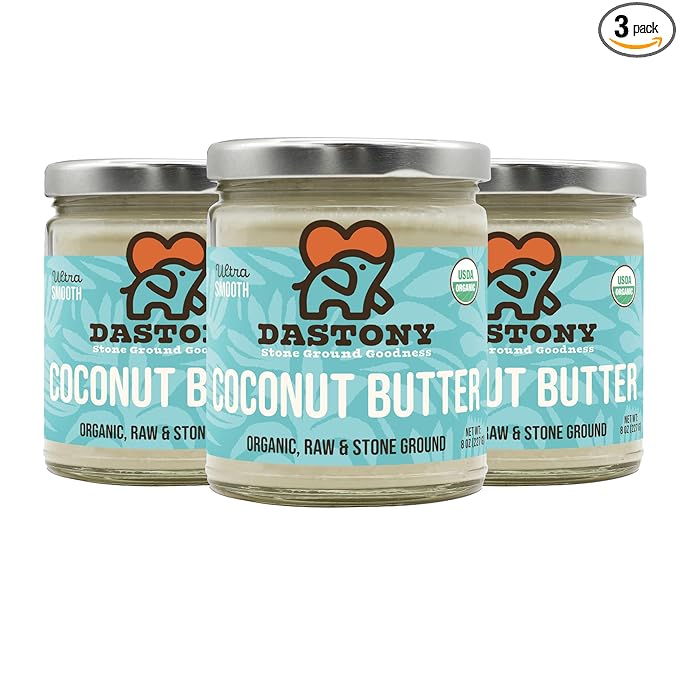 Dastony Organic Raw Coconut Butter, 8 oz | Only One Ingredient | Vegan, Paleo and Keto Friendly, Non GMO, Gluten-free - Pack of 3