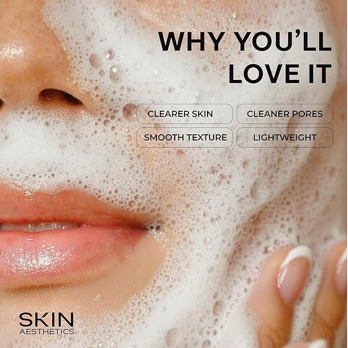 Skin Aesthetics Face Scrub with Hyaluronic & Salicylic Acid – Deep Cleansing, Hydrating & Exfoliating Face Wash For Blackheads & Acne-Prone Skin – Dermatologist Tested, Korean Skin Care – 6.76 Fl Oz