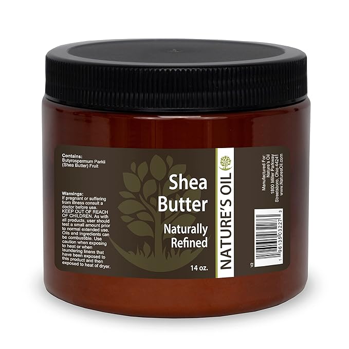 Nature's Oil Shea Butter, Naturally Refined for Skin Care, Hair Care, Soap Making, Lotion Making and Cosmetic Formulation (14 Ounce)