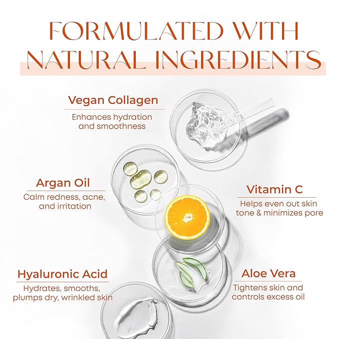 Skin 2.0 Vitamin C & Collagen Serum & Day Cream Set - Anti-Aging, Dark Spot Remover & Brightening - Dermatologist Tested Korean Skincare - Clean Beauty, Cruelty-Free, All Skin Types - 1.69 Fl. oz