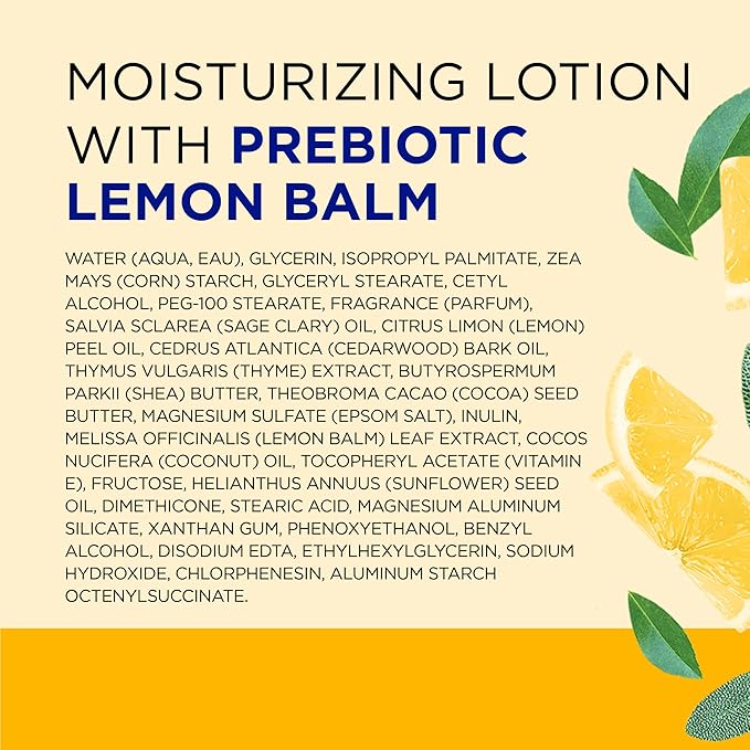 Dr Teal's Body Lotion, Lemon Prebiotic Lemon Balm & Essential Oils, 18 fl oz (Pack of 3)