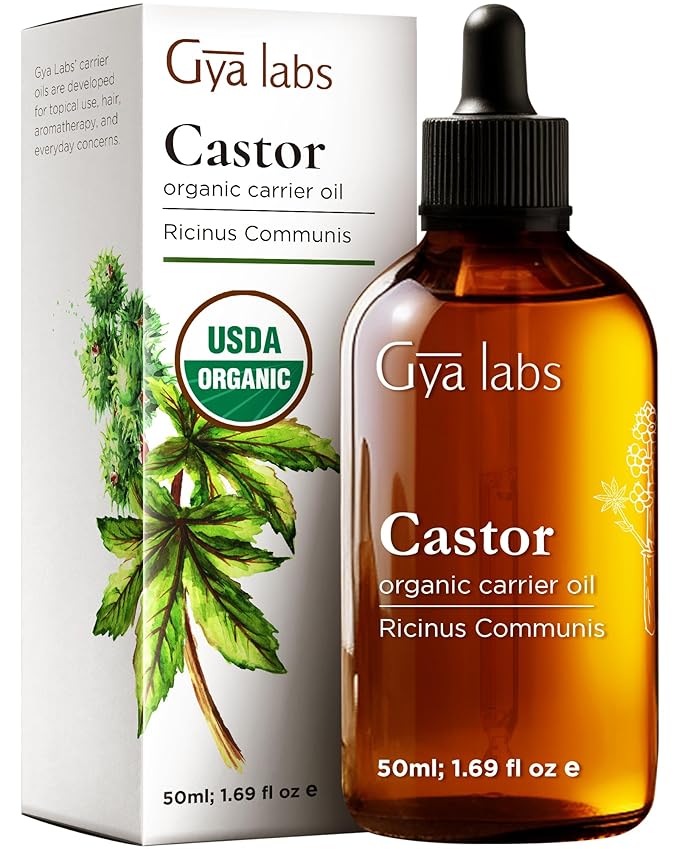 Gya Labs Marula Carrier Oil for Skin (1 fl oz) & Castor Oil for Hair (1.69 fl oz) Set - Aromatherapy Grade Essential Oils Set