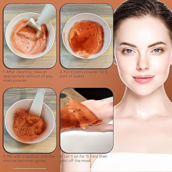 Vajacial Hydro Jelly Mask Powder for Face, Jelly Mask for Facials Professional, Jelly Facial Mask for Teens and Women. Jelly face mask. (Cocoa)