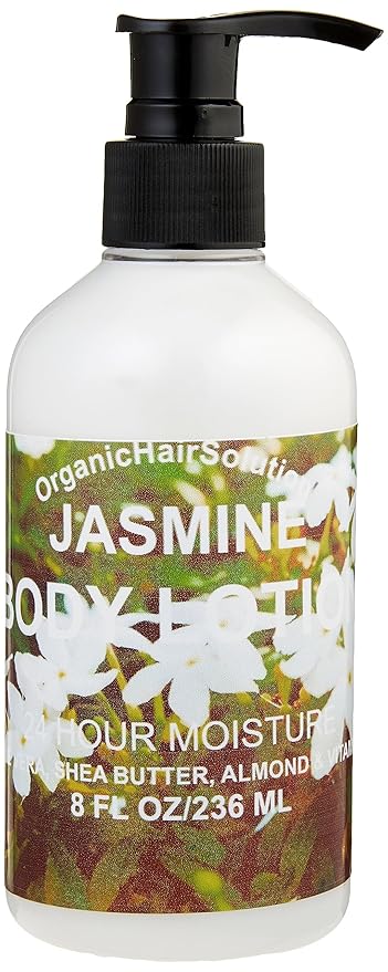 Organic Hair Solution-Body Lotion with Soothing Aloe Vera and Vitamin E- Dry Skin, Non-Greasy-Shea Butter, Almond oil- For both Males & Females- Natural Fragrance-Vegan (Jasmine Scent)