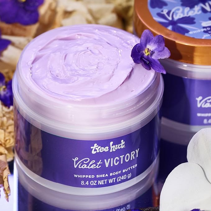 Tree Hut Violet Victory Whipped Shea Body Butter, Hydrating & Nourishing Body Lotion with Natural Oils, Moisturizer for Soft & Smooth Skin, 8.4 Oz