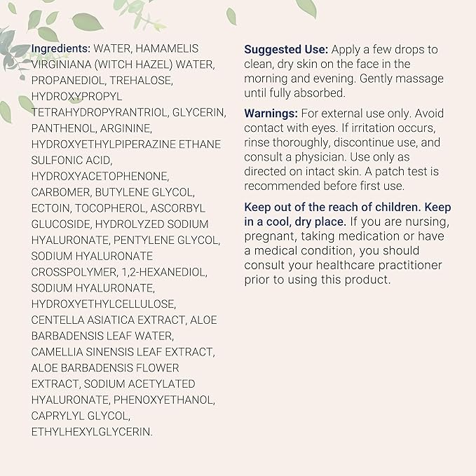 Hyaluronic Acid Serum with Vitamin B5 for Face | Lightweight Hydrating Face Serum for Dry & Sensitive Skin | 4 Types of HA at 2% with Vitamin C & E | Oil-Free & Fragrance-Free, 4 fl oz