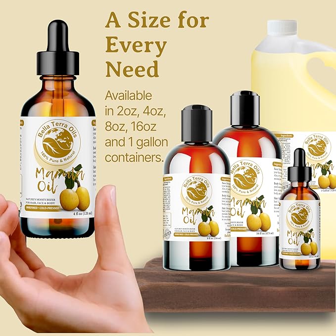 Bella Terra Oils Pure Marula Oil for Skin – 1gallon, Silky Smooth, Lightweight, Non-Greasy, Antioxidant-Rich