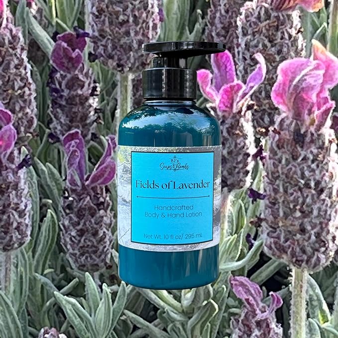 PJ's Fields of Lavender Handcrafted Luxury Body Lotion – Moisturizing, Non-Greasy Skincare with Natural Ingredients, Paraben-Free & Cruelty-Free, 10 oz