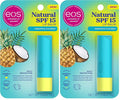 eos Natural SPF 15 Lip Balm- Pineapple Coconut, Daily Protection, Water Resistant, SPF Lip Balm, Sun Care, Sunblock for Lips, 0.14 oz (Pack of 2)