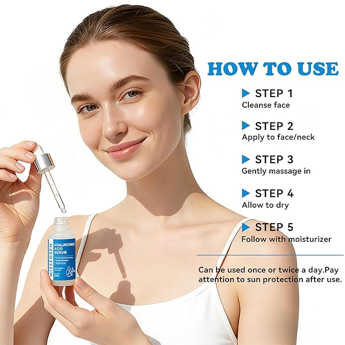 Hyaluronic Acid Serum with Collagen Vitamin E Oil for Skin Care, Hydrating, Brightening Serum for Face anti aging for All Skin Types Daily Use 1Fl oz