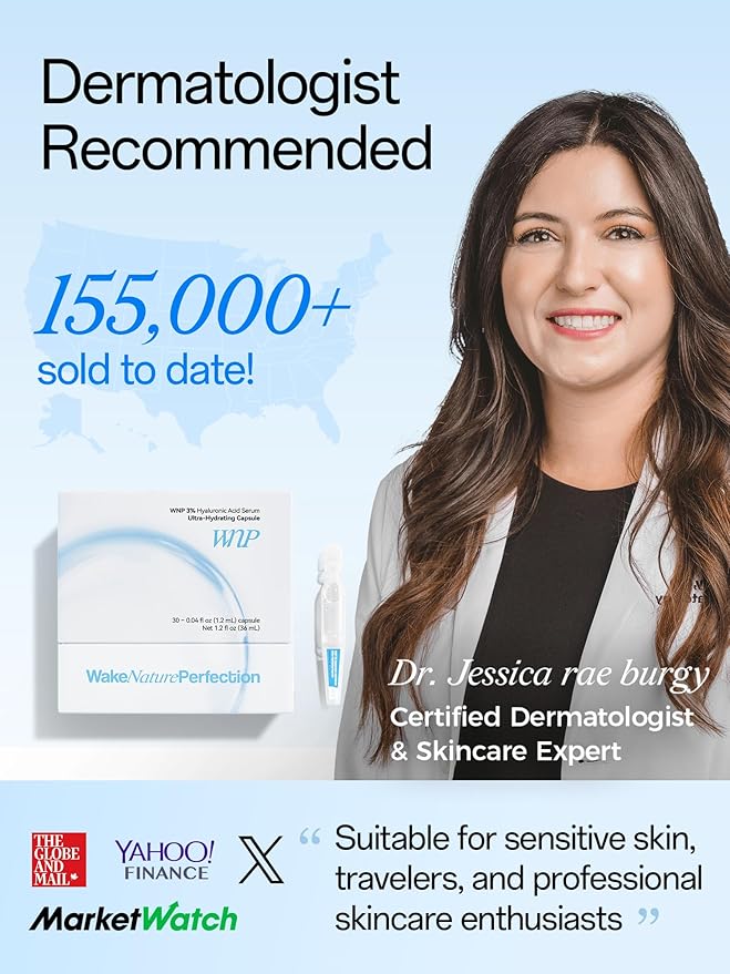 WNP Ultra Hydrating Serum 3% Hyaluronic Acid Smoother Skin|Pre-makeup SkinCare|Anti-Aging serum for face Single-Use Vials Skincare|for Sensitive skin|4D Hyaluronic Acid (60 vials)