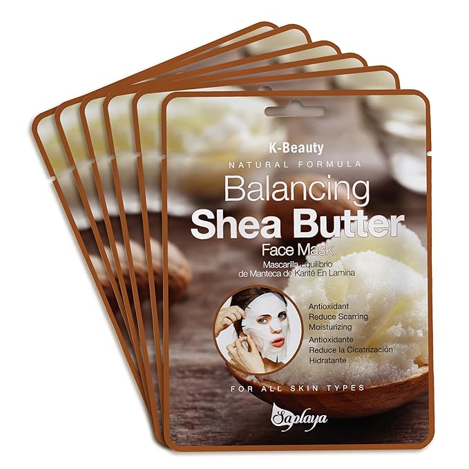 Saplaya Face Masks 6 Pack Scented Facemask Sheets Skin Care Mask Single Scent K-Beauty Natural Formula
