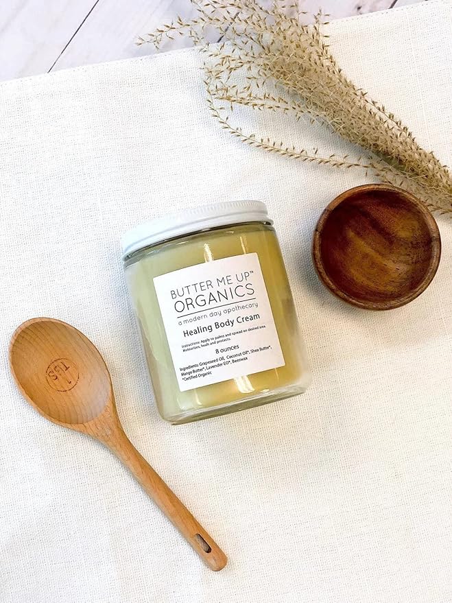 8 oz. Healing Body Cream Organic Deep Moisturizer Lotion for Dry Skin/Butter Me Up Organics
