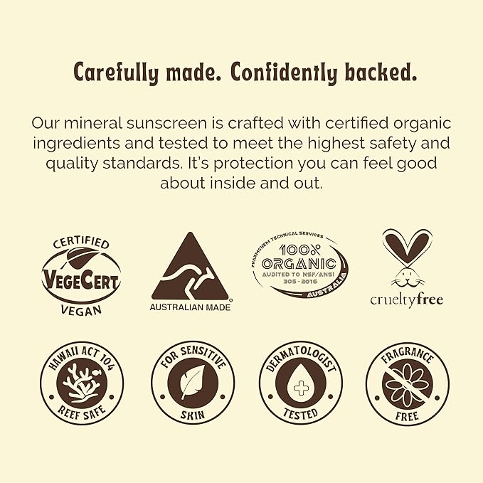 Makaio Naturals 100% Organic Mineral Sunscreen SPF 50 – Face & Body, Unscented, No White Cast, Non-Nano Zinc, Vegan, Hypoallergenic, Reef Safe, Dermatologist Tested, 3.88 fl oz