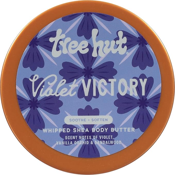 Tree Hut Violet Victory Whipped Shea Body Butter, Hydrating & Nourishing Body Lotion with Natural Oils, Moisturizer for Soft & Smooth Skin, 8.4 Oz