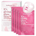 Wellnature™ The Original Overnight Real Deep Mask - It's Giving Glass Skin Hydrating Hydrogel Turns Transparent Sleep Mask Bio-Collagen Oligo-Hyaluronic Acid, Skincare Gift, Pack of 4