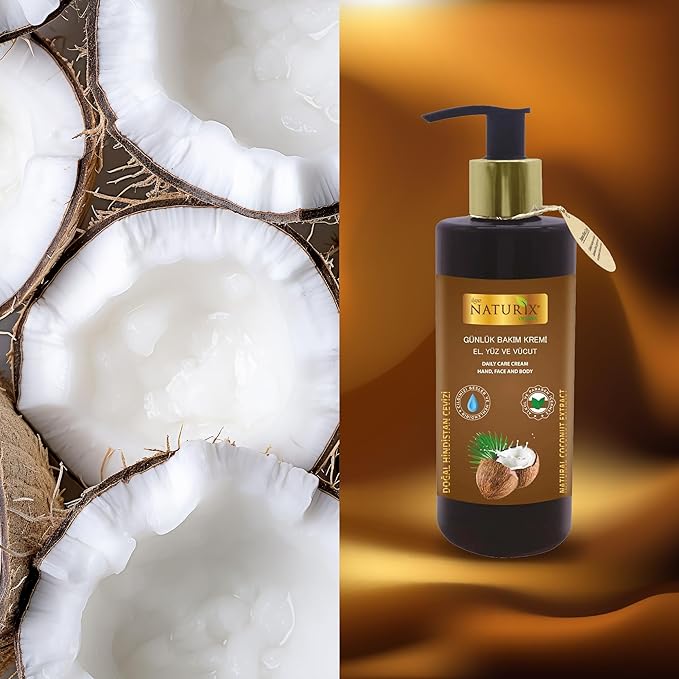 Hand Face and Body Coconut Vitamin Cream 8.45 Oz | Nourishing Care Normal to Dry Skin Lotion | Intensive Moisturizer Cream (Coconut)