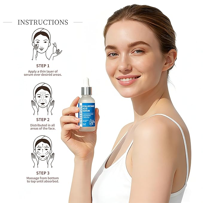 Hyaluronic Acid Serum with Collagen Vitamin E Oil for Skin Care, Hydrating, Brightening Serum for Face anti aging for All Skin Types Daily Use 1Fl oz