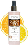 Advanced Clinicals Vitamin C Glow Facial Mist Toner for Face W/Rosewater, Ferulic Acid, & Peptides. Vitamin C Antioxidant Moisturizer Face Mist Provides Instant Skin Hydration, Non-Greasy, 8 Fl Oz