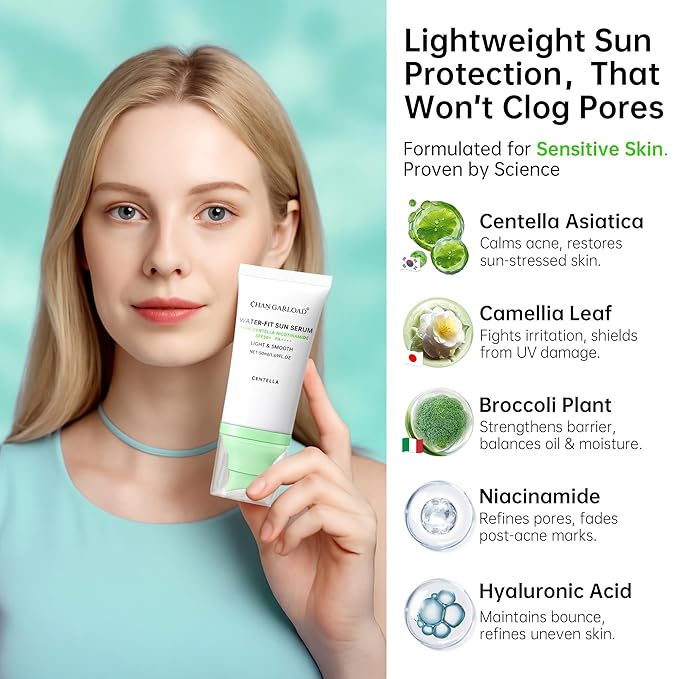 Korean Sunscreen for Face & Body – SPF 50+ Madagascar Centella Mineral Sunblock, Tinted Moisturizer with Hyaluronic Acid & Niacinamide, Lightweight, Hydrating & No White Cast, 50ml
