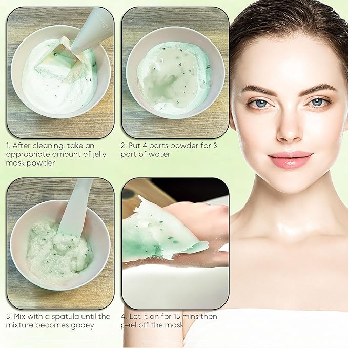 Vajacial Hydro Jelly Mask Powder for Face, Jelly Mask for Facials Professional, Jelly Facial Mask for Teens and Women. Jelly face mask. (Tea Tree)
