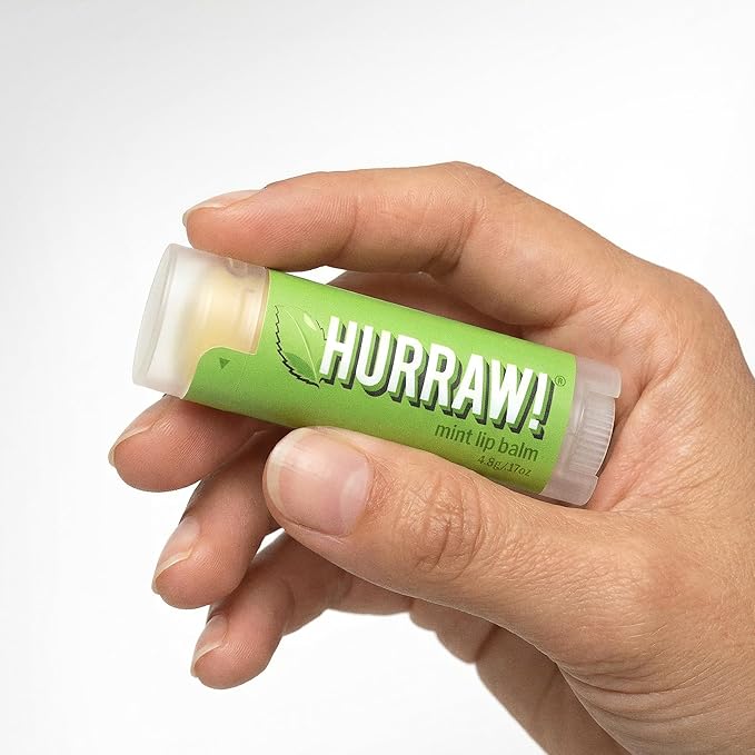 Hurraw! Mint Lip Balm, 2 Pack: Organic, Certified Vegan, Cruelty and Gluten Free. Non-GMO, 100% Natural Ingredients. Bee, Shea, Soy and Palm Free. Made in USA