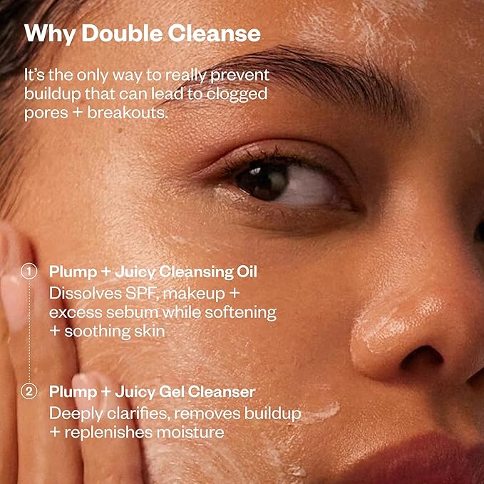 Kosas Plump + Juicy Cushiony Calm Botanical Cleansing Oil – Hydrating Makeup Remover for Sensitive Skin, Non-Greasy Oil Cleanser with Ceramides & Squalane for Soft, Soothed Skin