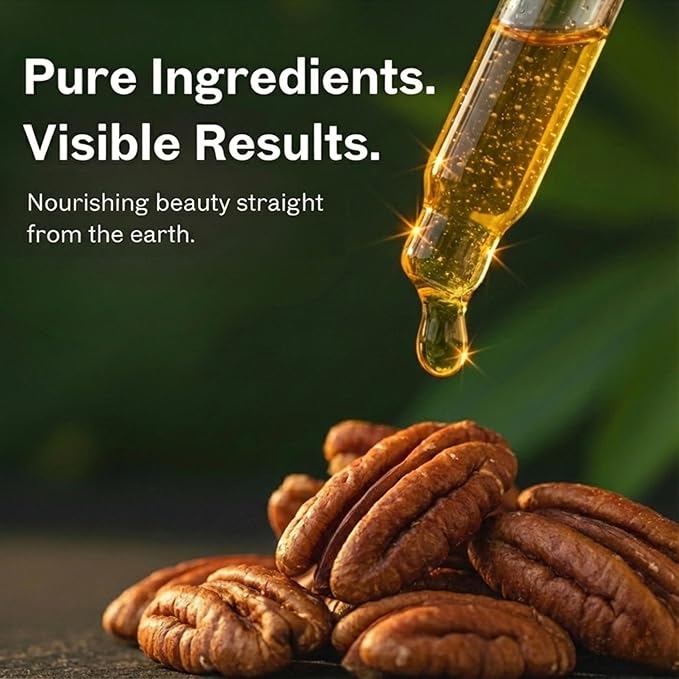 Mayan's Secret Pecan Oil - Face Oil for Women Anti Aging - Best Use for Skin Tightening, Wrinkle Prevention, and Rejuvenating Skin Cells - Protected in Amber Glass Bottle with Dropper - 4 oz