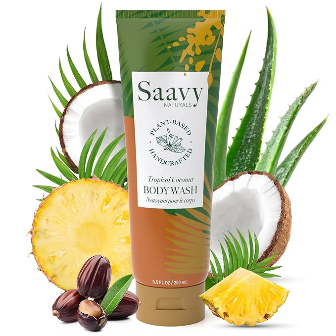 Saavy Naturals Deeply Hydrating Body Cream for Dry Skin – Nourishing Shea Butter, Plant-Based & Sustainably Sourced – Tropical Coconut – 8.5 fl oz, 2 pack
