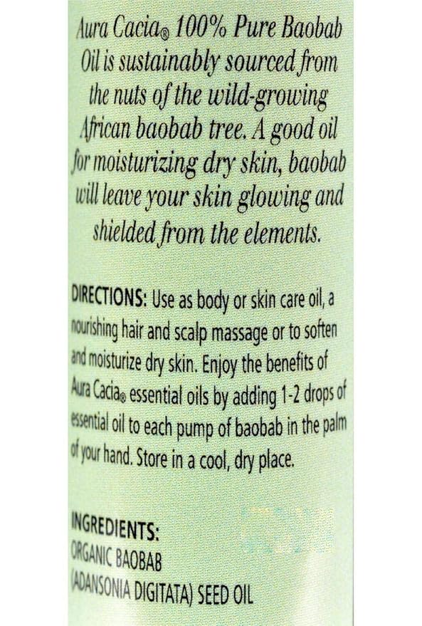 Aura Cacia Organic Skin Care Oil, Baobab, 1-Fluid Ounce