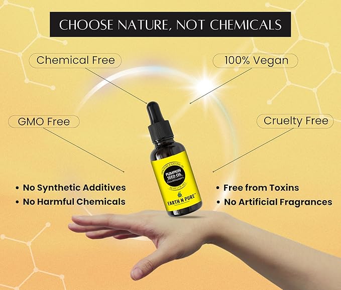 Earth N Pure Pumpkin Seed Oil (Kaddu Oil) Cold Pressed, Natural and Therapeutic Grade - 15 ml