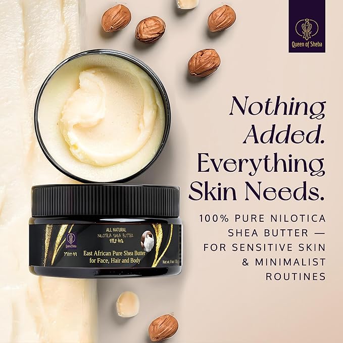 East African Pure Shea Butter Raw Organic for Skin 8 Oz – USDA Organic Certified All-Natural African Shea Butter Moisturizer for Face, Hair and Body Care, Suitable for All Skin Types