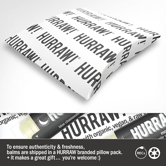 Hurraw! Moon Night Treatment (Blue Chamomile, Vanilla) Lip Balm, 2 Pack: Organic, Certified Vegan, Cruelty and Gluten Free. Non-GMO, 100% Natural Ingredients. Bee, Shea, Soy and Palm Free. Made in USA