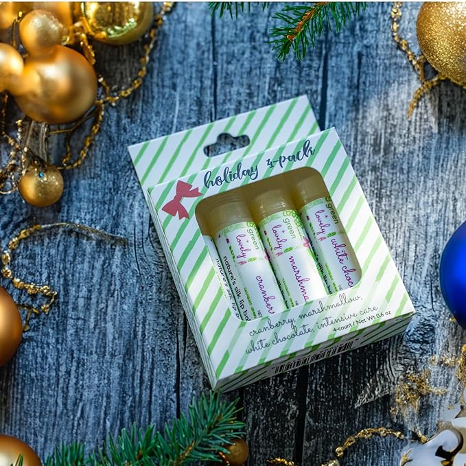 Nature's Silk Lip Balm, Organic (Holiday 4-pack Variety)