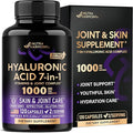 Hyaluronic Acid Supplements 1000 mg - Collagen | MSM | Boswellia | Vitamin D3, C & E - Hyaluronic Acid Capsules - Skin Hydratation & Joint Comfort Support - 7-in-1 Complex - Made in USA - 120 Capsules