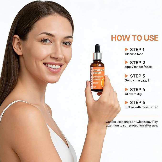 Vitamin C Serum for Face with Vitamin E & Ferulic Acid, Smoothes Wrinkles,Improves Elasticity,Firms Skin 1 Oz for Face Care, Daily Use