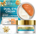 Elvira Dual Eye Cream for Dark Circles, Puffiness, Eye Bags, Wrinkles, Age-Defying, Tightening, and Moisturizing with Advanced Retinol, Five-Peptide Complex, and Stem Cell Extracts – 0.68 OZ