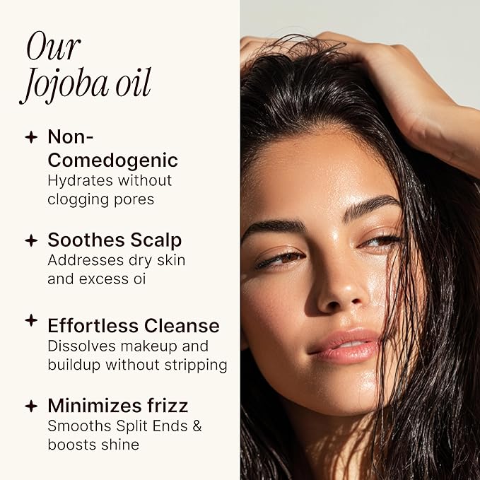 SOULSATION Pure Jojoba Oil for Skin, Hair, Face & Body – 100% Natural, Cold Pressed, Unrefined | Non-GMO, EWG Verified, Cruelty-Free, Vegan Moisturizing Oil for Dry Skin, Scalp & Beard 6oz